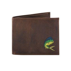 ZEP-PRO Leather Embroidered Mahi Mahi DOLPHIN Wallet Bifold